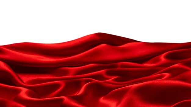 Red silk or satin luxury fabric texture isolated on a white background