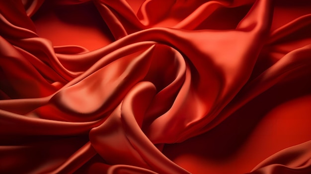 Red silk in a soft light