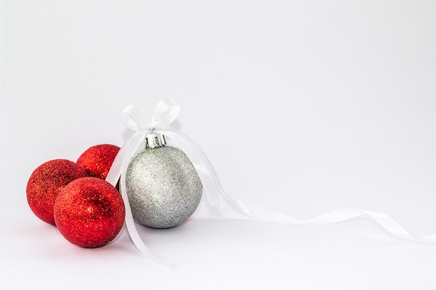 Red and silver Christmas balls