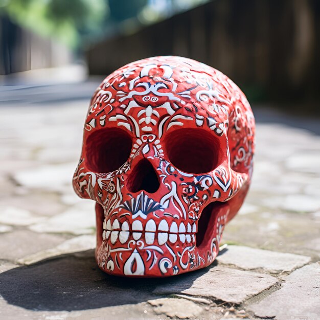 Red Skull Calavera dag van de doden generatieve ai