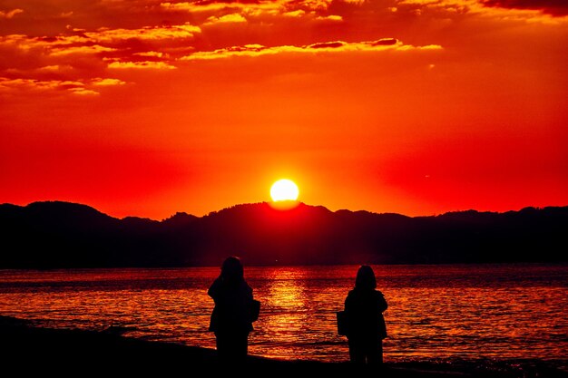 Red sky at morning in kamakura