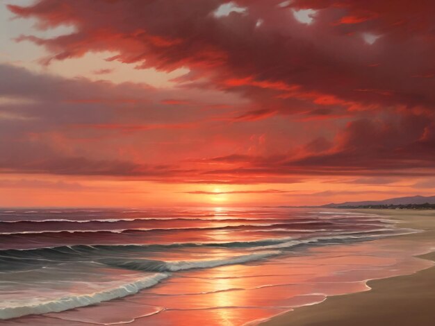 The red sky at sunset and the gentle ocean waves are not seen every day as we would like