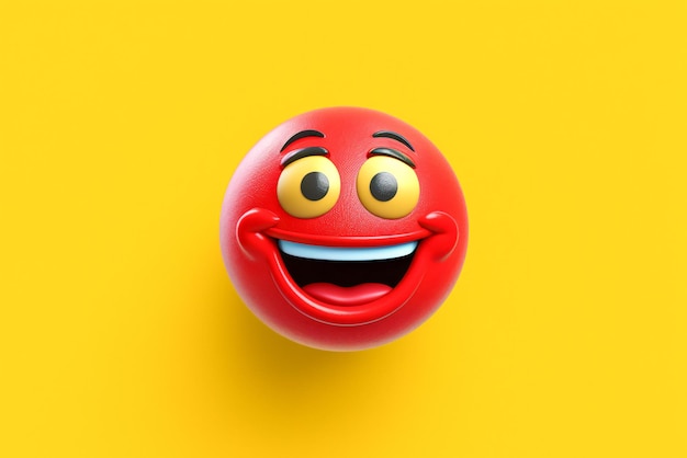 Red Smiley Face met een grote glimlach generatieve AI