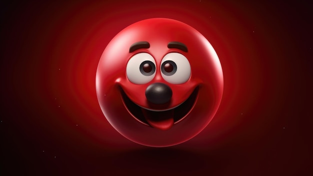 Red Smiley Face on Red Background