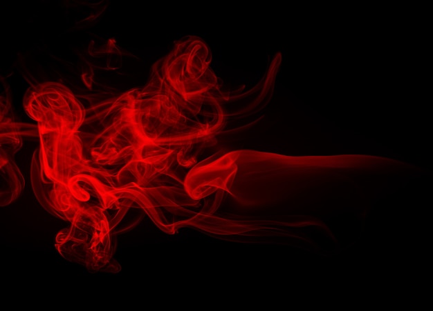 Red smoke abstract on black background, fire design