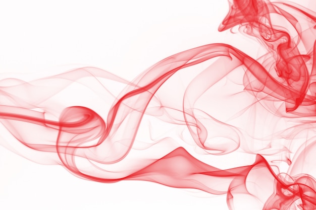 Estratto rosso del fumo su fondo bianco, progettazione del fuoco