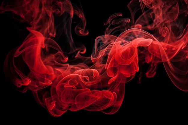 A red smoke on a black background