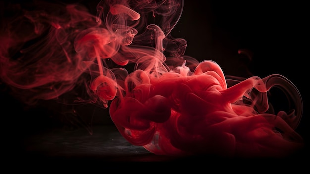 Photo red smoke in the dark