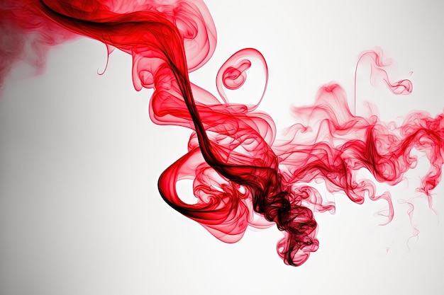 Red smoke on white