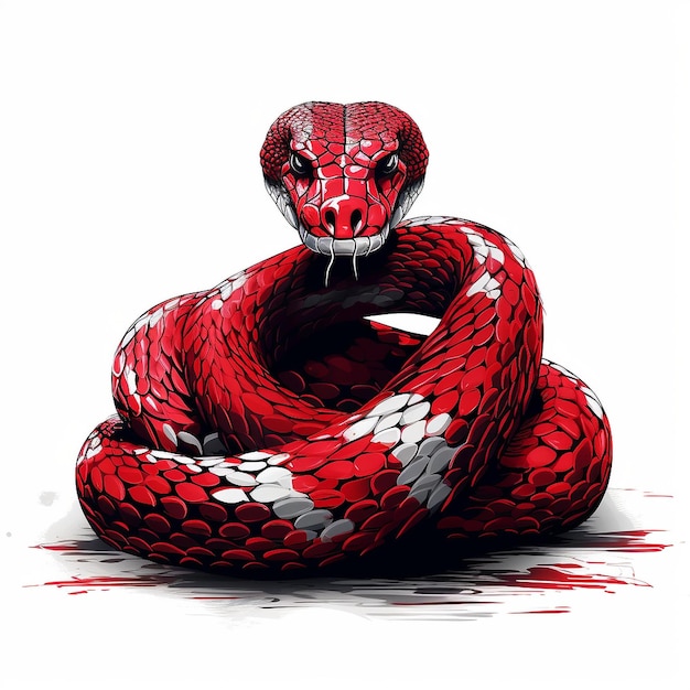 Foto serpente rosso isolato su bianco