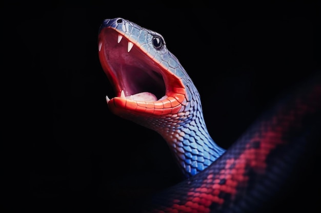 red snake with open mouth