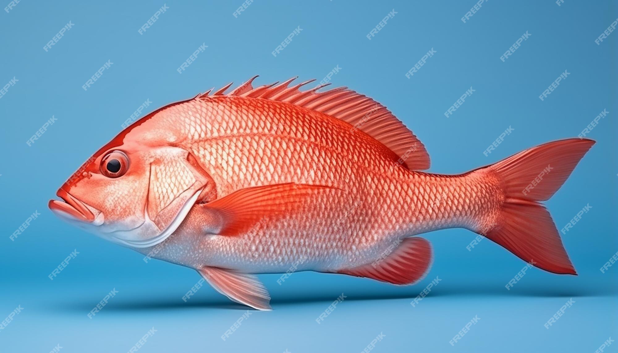 Premium AI Image | Red Snapper Fish Elevation Isolated