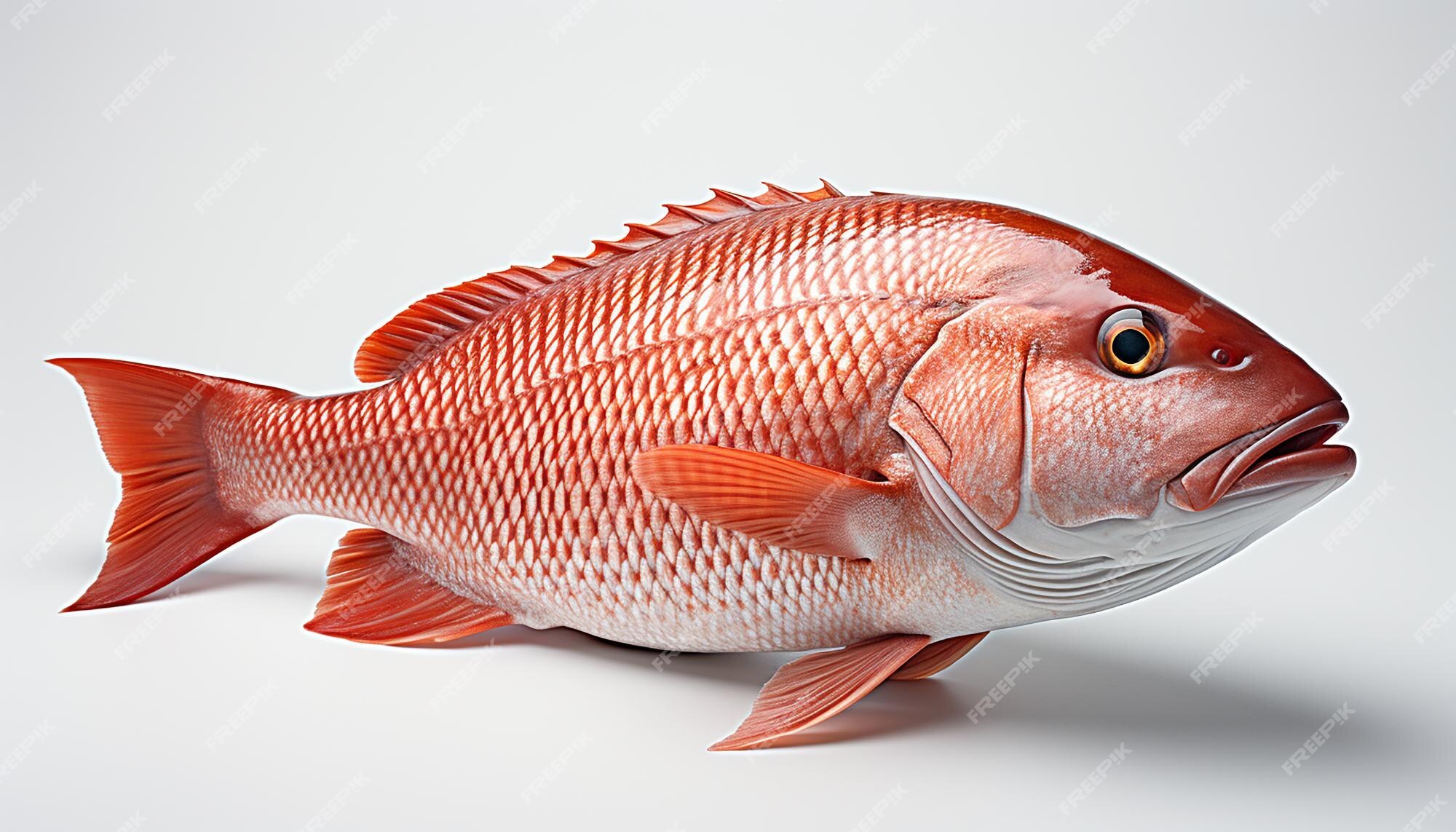 Premium Photo | Red Snapper Fish Elevation Side View Isolated