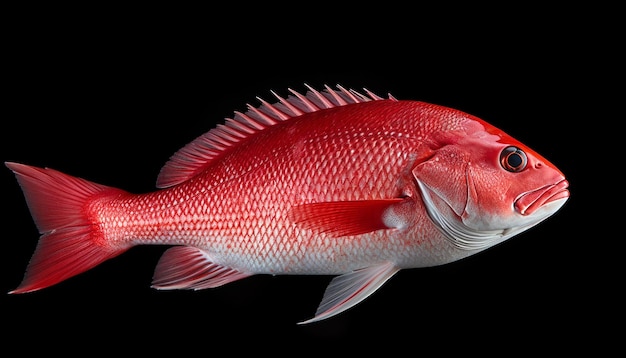 Foto pesce snapper rosso isolato su sfondo bianco generato da ai