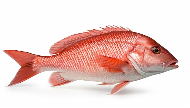 Photo red snapper fish in side view isolated