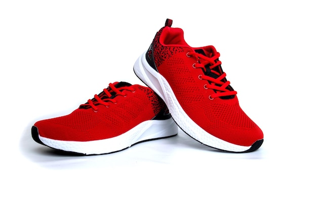 Red sneakers isolated on white