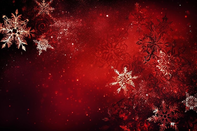 Red snowflake background stylized