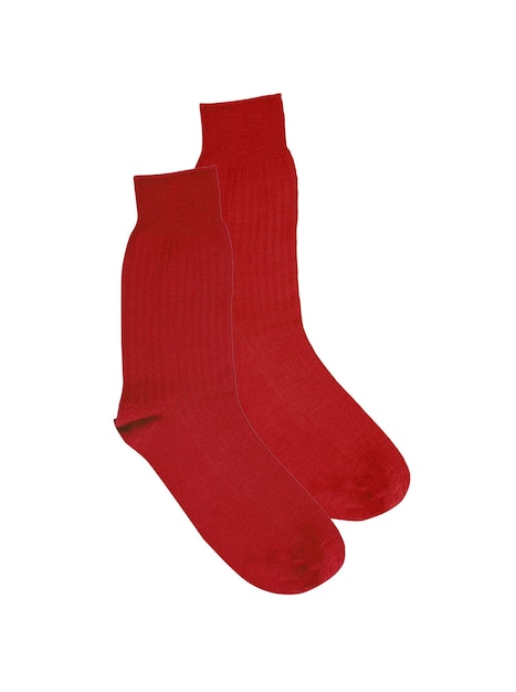 Red socks isolated on white