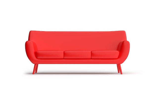 red sofa isolated on white