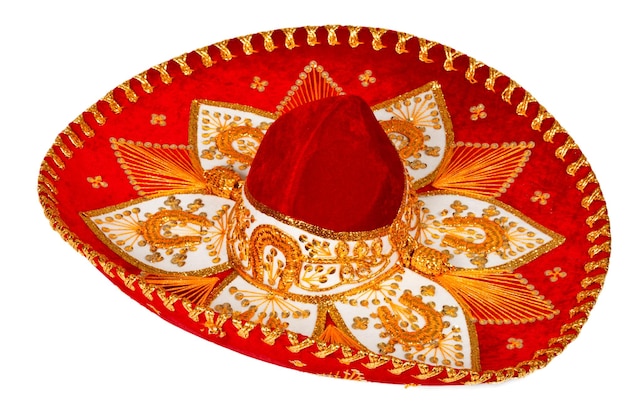 Foto sombrero rosso isolato