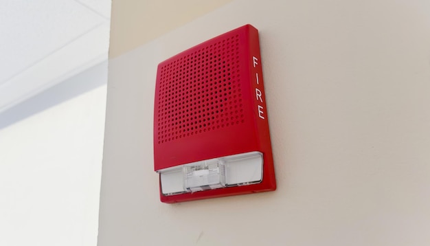 A red speaker that says fire on it