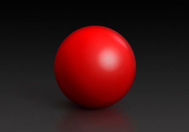 黒の背景に分離された赤い球3Dレンダリング