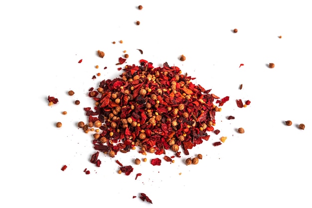 Red spices isolated on a white background High quality photo