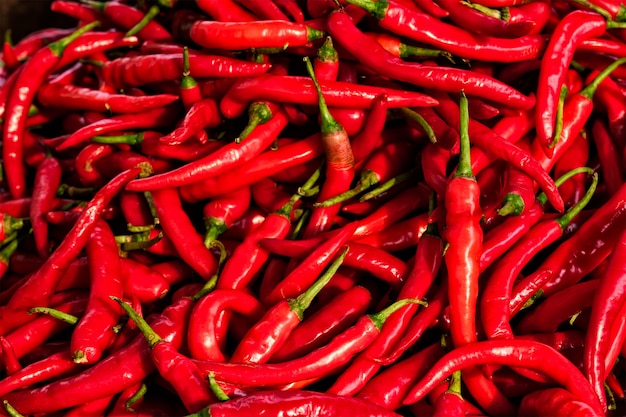 Red spicy chili peppers