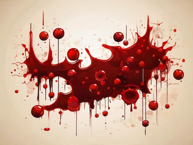 Photo a red splash of blood with a splash of water splashing on it