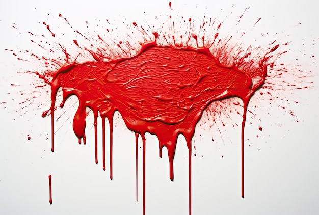 a red splash on white background