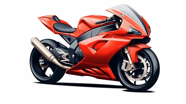 Photo red sport bike racing motorcycle vector ai generative