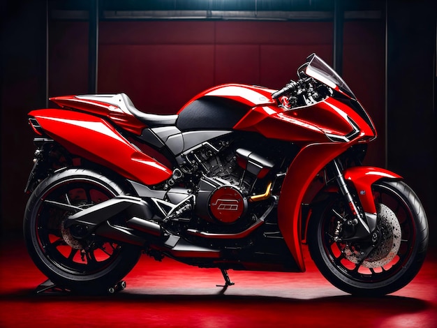 Red sport motorbike