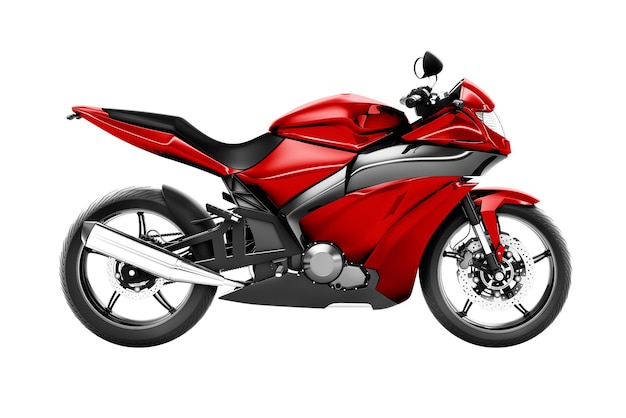 red sports bike 3d illustration