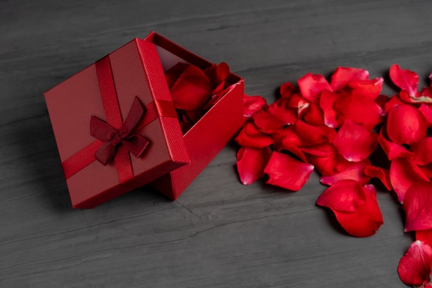 Red square holiday gift box 