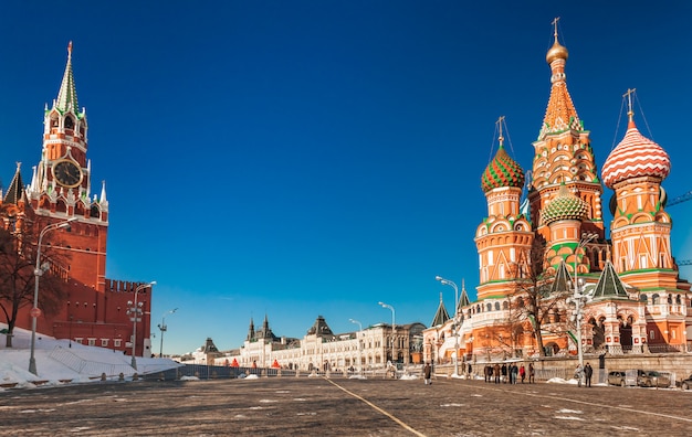 겨울 모스크바에서 붉은 광장. 러시아.