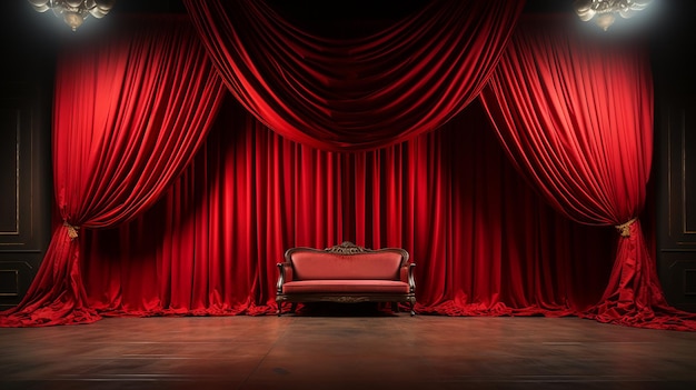 red_stage_curtain_award_wining_studio_photography
