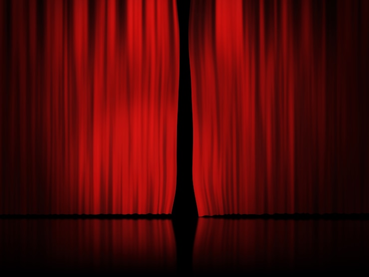 Photo  red stage curtain background