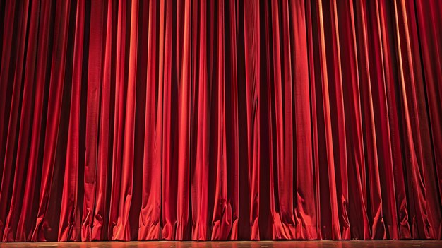 Photo red stage curtain the curtain is made of a thick luxurious fabric and is a deep red color