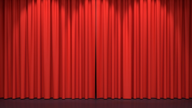 Red stage curtains