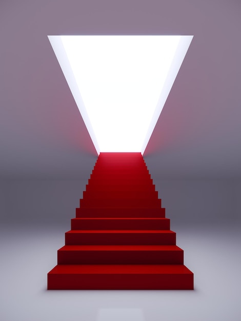 写真 空白の 3 d レンダリングで赤い階段