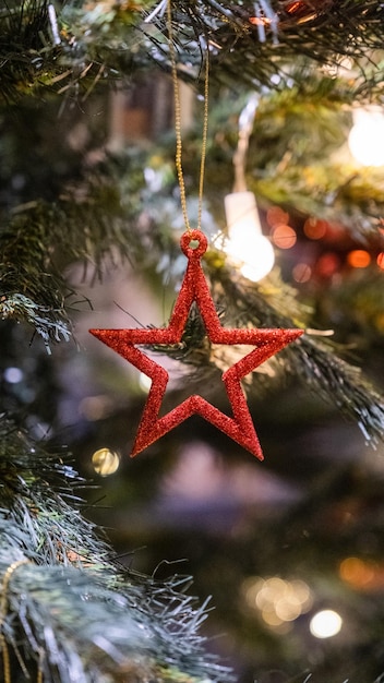 Red Star Christmas Tree Ornament