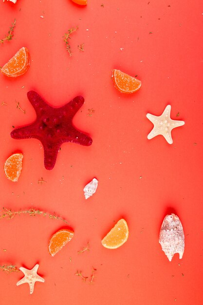 Red starfish background