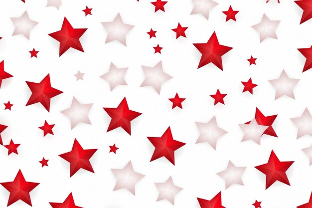 Red Starry Delight A Seamless Vector Pattern on a White Canvas