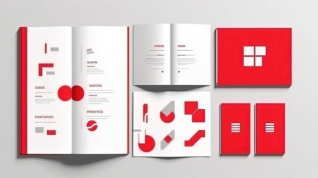 Photo red stationery brand mockup