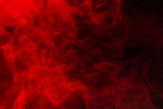 Red steam on a black background Copy space