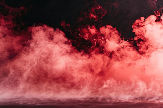 Red steam on a black background Copy space