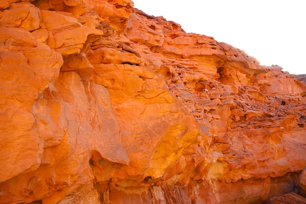 Red stone mountain which is located in a deserted canyon