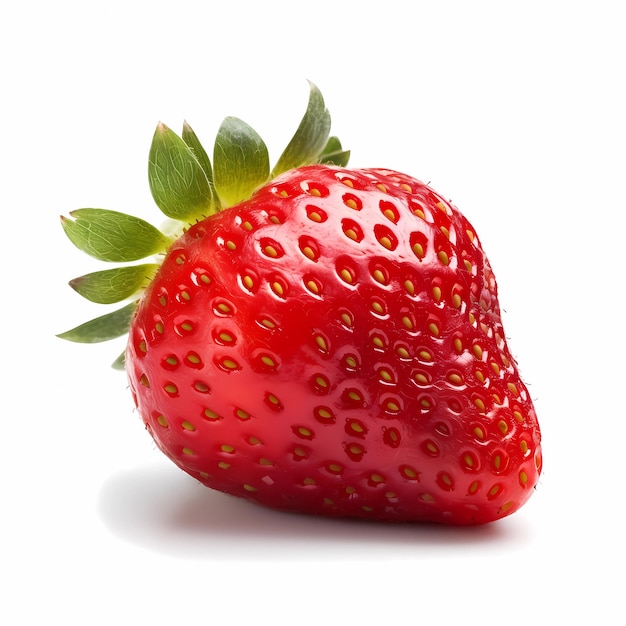 Red Strawberry geïsoleerd op een witte achtergrond met uitknippad Volledige scherptediepte Focus stapelen