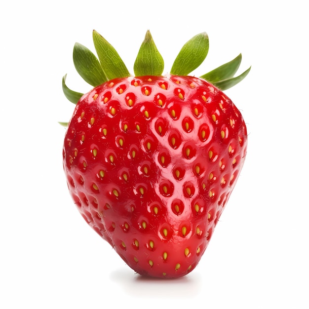 Red Strawberry isolated on white background with clipping path Full Depth of field Focus stacking