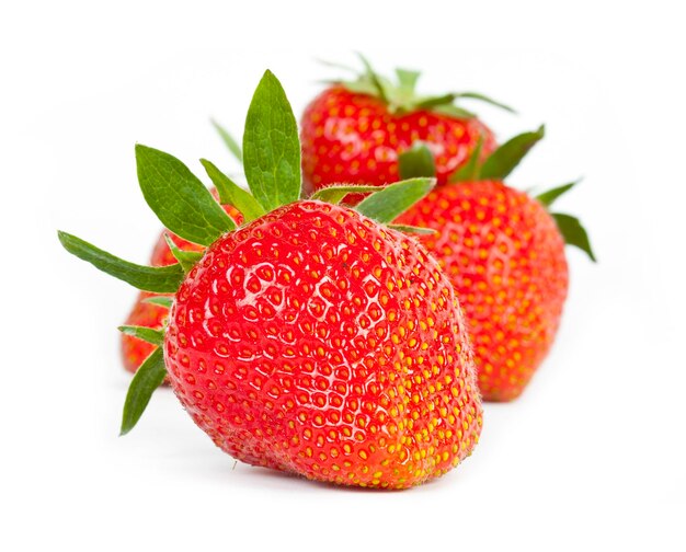 red strawberry isolation on the white backgrounds